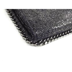 Pre Owned Stella McCartney Black Shaggy Deer Faux-Leather Falabella Continental Wallet