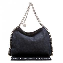 Pre Owned حقيبة يد ستيلا ماكرتني شوبر فالابيلا دنيم سوداء