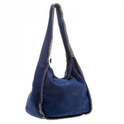 Pre Owned Stella McCartney Blue Faux Leather Falabella Hobo