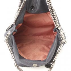 Pre Owned Stella McCartney Navy Shaggy Deer Faux-Leather Falabella Fold Over Tote