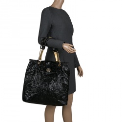 Stella McCartney Black Coated Fabric Shoulder Bag