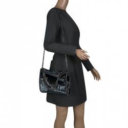 Pre Owned Stella McCartney Blue Velvet Mini Falabella Tote