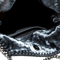 Pre Owned Stella McCartney Blue Velvet Mini Falabella Tote