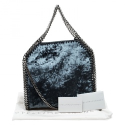 Pre Owned Stella McCartney Blue Velvet Mini Falabella Tote