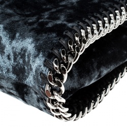 Pre Owned Stella McCartney Blue Velvet Mini Falabella Tote