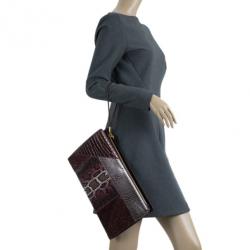 Pre Owned Stella McCartney Red Faux Leather Patchwork Oversized Waverley Clutch