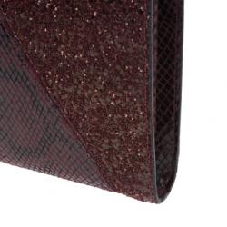 Pre Owned Stella McCartney Red Faux Leather Patchwork Oversized Waverley Clutch