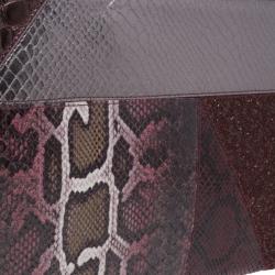 Pre Owned Stella McCartney Red Faux Leather Patchwork Oversized Waverley Clutch