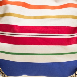 Pre Owned Stella McCartney Multicolor Striped Canvas Small Falabella Tote