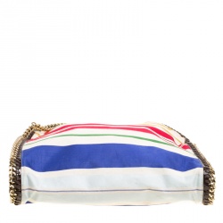 Pre Owned Stella McCartney Multicolor Striped Canvas Small Falabella Tote