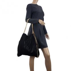مملوكة مسبقًا Stella McCartney Black Faux Suede Falabella Shoulder Bag