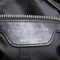 Pre Owned Stella McCartney Black Croc Embossed Faux Leather Small Falabella Tote