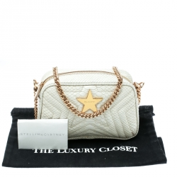 مملوكة مسبقًا  Stella McCartney Off White Faux Python Star Crossbody Bag