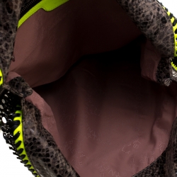 Stella McCartney Taupe/Neon Green Faux-Python Falabella Tote Bag