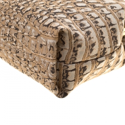 Stella McCartney Crocodile Print Canvas Oversized Clutch