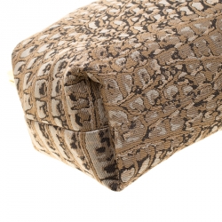 Stella McCartney Crocodile Print Canvas Oversized Clutch