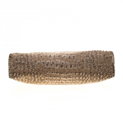 Stella McCartney Crocodile Print Canvas Oversized Clutch
