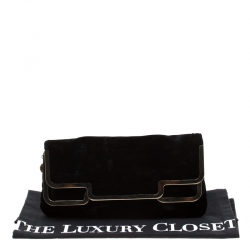 مملوكة مسبقًا حقيبة كلاتش ستيلا ماكرتني معدن قطيفة سوداء