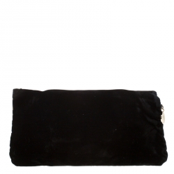 مملوكة مسبقًا حقيبة كلاتش ستيلا ماكرتني معدن قطيفة سوداء