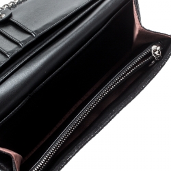 Pre Owned Stella McCartney Black Faux Leather Falabella Wallet