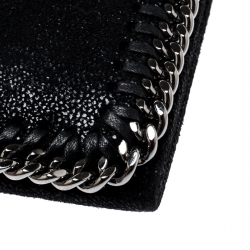 Pre Owned Stella McCartney Black Faux Leather Falabella Wallet