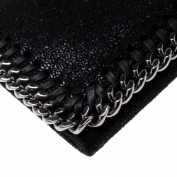 Pre Owned Stella McCartney Black Faux Leather Falabella Wallet