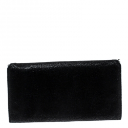 Pre Owned Stella McCartney Black Faux Leather Falabella Wallet