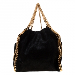 مملوكة مسبقًا Stella McCartney Black Faux Leather Mini Falabella Shaggy Deer Tote