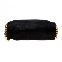 مملوكة مسبقًا Stella McCartney Black Faux Leather Mini Falabella Shaggy Deer Tote