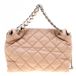 مملوكة مسبقًا Stella McCartney Beige Quilted Faux Leather Medium Beckett Chain Shoulder Bag