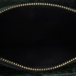 Pre Owned Stella McCartney Loretta ‘Waverly’ Exotic Skins Patchwork Green Clutch