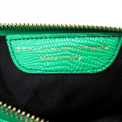 Stella McCartney Green Faux Alligator Chain Clutch