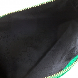 Stella McCartney Green Faux Alligator Chain Clutch