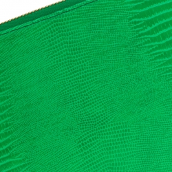 Stella McCartney Green Faux Alligator Chain Clutch