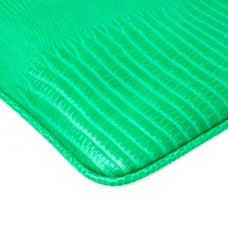 Stella McCartney Green Faux Alligator Chain Clutch