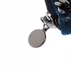 Pre Owned Stella McCartney Blue Denim Falabella Zip Around Wallet