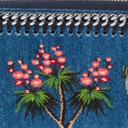 Pre Owned Stella McCartney Blue Denim Falabella Zip Around Wallet