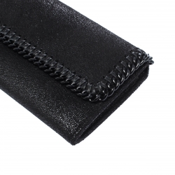 Pre Owned Stella McCartney Black Faux Leather Falabella Continental Wallet