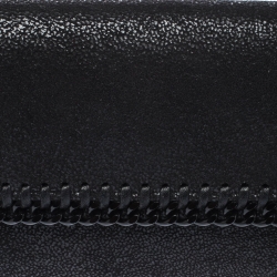 Pre Owned Stella McCartney Black Faux Leather Falabella Continental Wallet