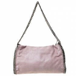 Pre Owned Stella McCartney Pale Pink Faux Leather Falabella Flap Shoulder Bag