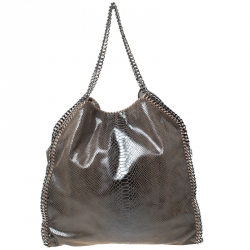 Stella McCartney Metallic Python Faux Leather Large Falabella Tote