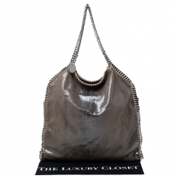 Stella McCartney Metallic Python Faux Leather Large Falabella Tote