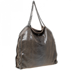 Stella McCartney Metallic Python Faux Leather Large Falabella Tote