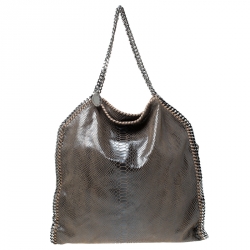 Stella McCartney Metallic Python Faux Leather Large Falabella Tote