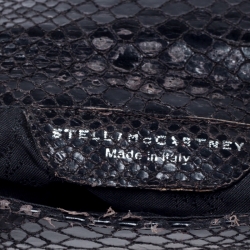 Stella McCartney Black Python Faux Leather Falabella Flap Bag    