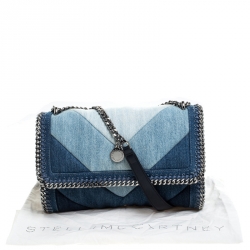 Pre Owned Stella McCartney Blue Eco Denim Falabella Shoulder Bag