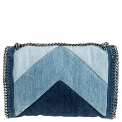 Pre Owned Stella McCartney Blue Eco Denim Falabella Shoulder Bag