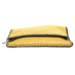 Stella McCartney Yellow Faux Leather Falabella Flap Clutch