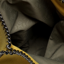 Stella McCartney Yellow Faux Leather Falabella Flap Clutch