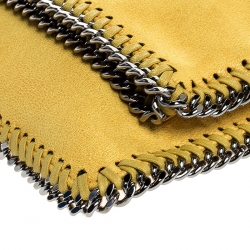 Stella McCartney Yellow Faux Leather Falabella Flap Clutch